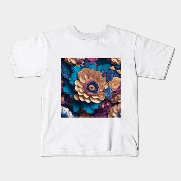 Digital Flower Art Kids T-Shirt by woodpecker_beat